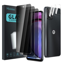 Nixinioo 3 Pack Privacy Screen Protector for Motorola Moto G Power 5G 2023 With 3 Pack Camera Lens Protector, Anti Spy Tempered Glass 9H Hardness, Black Protector Anti Spy, Anti-Scratch, Bubble Free