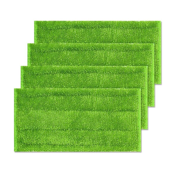 Alrens - Juego de 4 almohadillas de microfibra compatibles con Swiffer WetJet reutilizables y lavables, ideales para el hogar/la oficina (verde)
