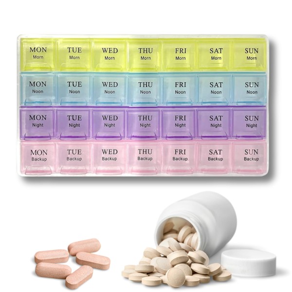 Glamified Weekly Pill Box 7 Day 28 Compartments Tablet Organiser