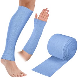 Nuanchu Cotton Stockinette Tubular Elastic Bandage Cast Sleeve Roll Elastic Wrap Tube Bandages Comfortable Cast Stockinette for Arm Leg Knee Prewrap (Blue,4 Inch X 5.47 Yard)