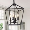 4 Light Chandelier, Industrial Ceiling Light Black Lantern Light Fixtures