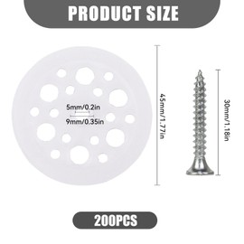 TXZWJZ 200pcs Plastic Flat Washers - 45mm Polypropylene Washers with Screws for Fixing and Fastening Rigid Foam Insulation Board Panels