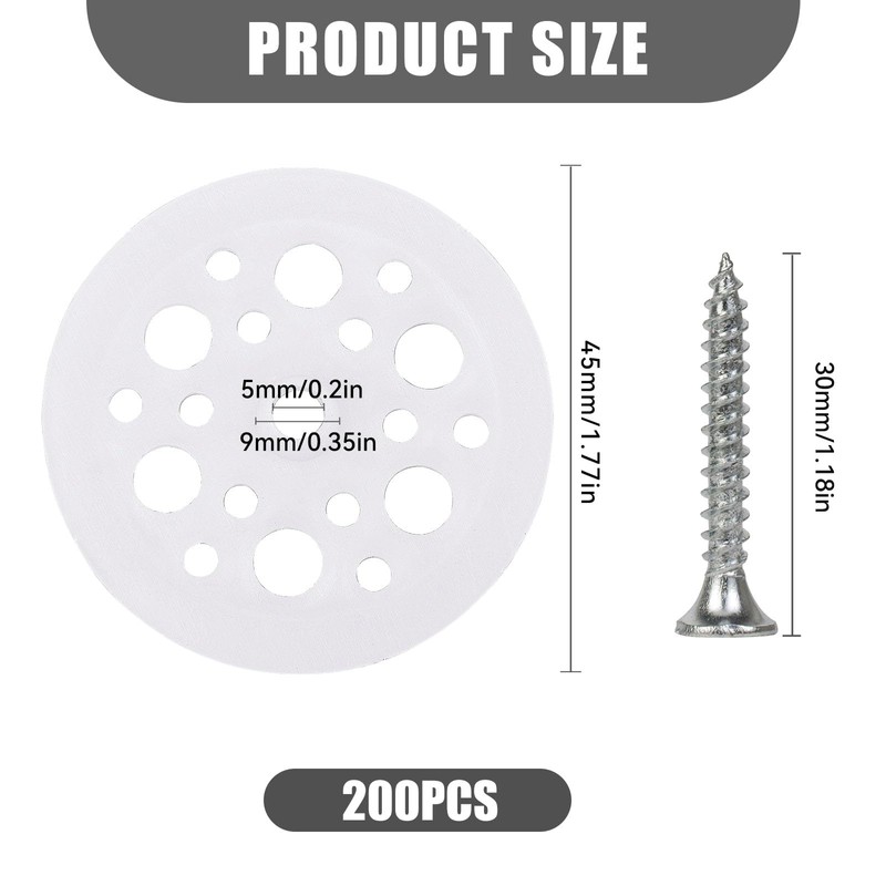 TXZWJZ 200pcs Plastic Flat Washers - 45mm Polypropylene Washers with