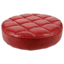 PRETYZOOM 13-Inch Round Bar Stool Seat Cushion Replacement, PU Foam Soft Seat Cover Pad for Canteen, Home, Dining Rooms, Cafes, Bars Adjustable Height Stool Accessories, Non-Silp, Red