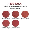 100Pcs 5'' 8-Hole Hook Loop Orbital Sander Paper 40-240 Grit