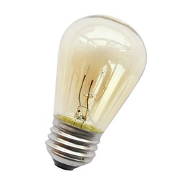 Bulbrite 11W 130V S14 Transparent Amber Sign or Indicator Bulb, E26 Base
