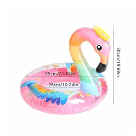 Inflatable Flamingo Swimming Ring, Glitter Pink Swimming Ring, Air Mattress Pool Floaties, Pool Inflatable Ring, Adults, Children for Pool Party Toy (Pink-70)