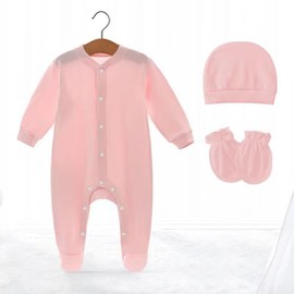 FITFIFTH POD Baby Girls' One-Piece Cute Pink Rompers 100% Organic Cotton Breathable Skin-Friendly Newborn 0~3Months Jumpsuit