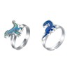 Fuqimanman2020 2 Pcs Mood Dinosaur Rings Set Color Changing Emotion