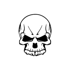 Skeleton Skull Sticker Vinyl Decal Notebook Car Window Laptop 3"x 4" (Black)