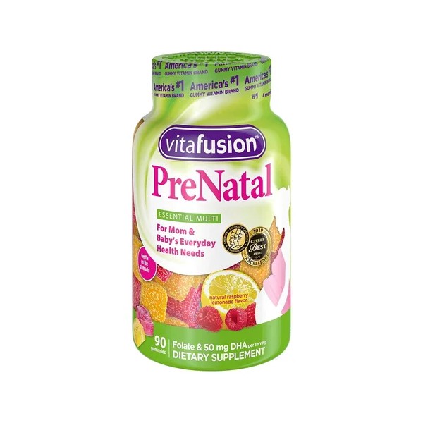 Vitafusion Prenatal 90 Gomitas Sabor Frambuesa Y Limón