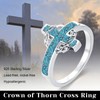 YYmqmq Turquoise Cross Ring 925 Sterling Sliver Crown of Thorns