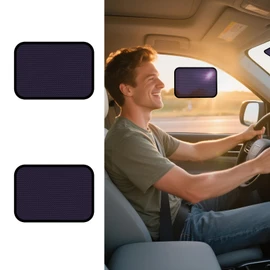 XCBYT Square Car Window Shades for Side & Windshield - 2 Pack Static Cling Driver Side Window Sun Shade, Glare Blocker Car Sun Shade with Durable Mesh & Dark PVC Film, Universal Fit (9.84" x 7.09")