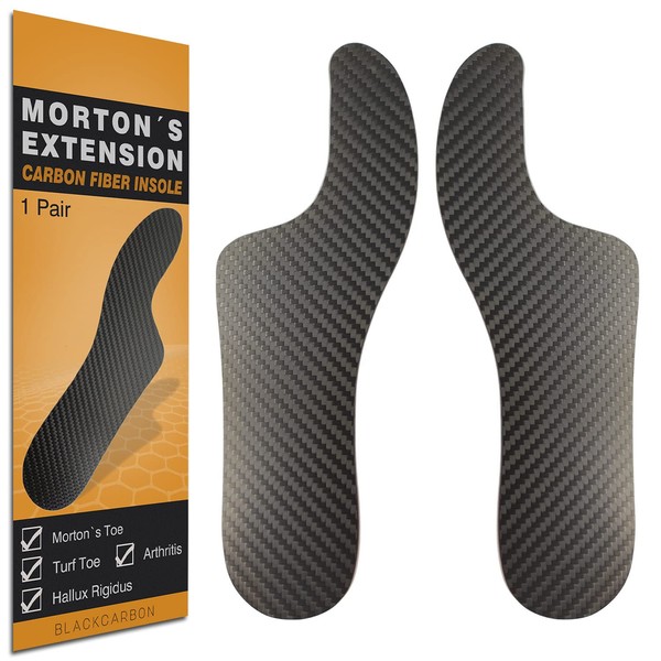 1 Pair Morton's Extension Orthotic,Carbon Fiber Insole,Rigid Foot Support Insert for Morton's Toe,Turf Toe,Hallux Rigidus,Arthritis 26.5cm(Men's Size 10/Women 11)