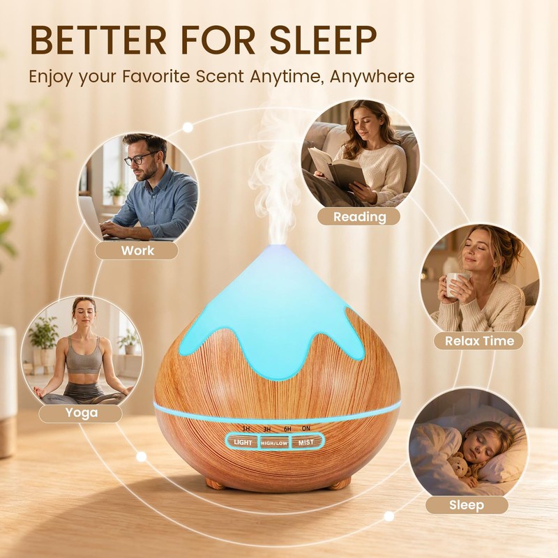Essential Oil Diffuser for Home,500ML Aromatherapy Diffuser,Ultrasonic Cool Mist Humidifier