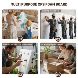 Gvereld High Density XPS Foam Board,2 Pack 15.6x11.7X 2in Polystyrene Craft Foam Sheets, Rigid and Easy to Shape,DIY Modeling Art Projects, Party Decoration, Floral Arrangements, Heat Insulation