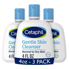 Cetaphil Face Wash, Hydrating Gentle Skin Cleanser for Dry to Normal Sensitive Skin, 4 oz 3 Pack, Fragrance Free, Soap Free and Non-Foaming