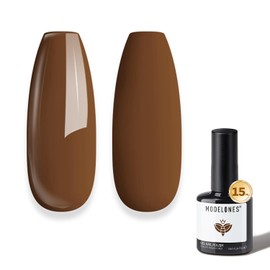modelones Gel Nail Polish, 15ML Caramel Coffee Brown Gel Polish Soak Off LED Neutral Nude Brown Color Nail Gel Polish, Salon DIY Nail Art Manicure at Home Gift for Women Holiday, 0.5 fl oz.