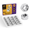 M12-1.8 Hex Nuts, 20Pcs Metal Nuts, Steel Nut, (18-8) 304