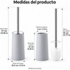 ALIMOTA Juego Cepillo Inodoro Acero, Cerdas 360° Mango Largo Soporte