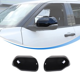 HIRUFAIT 2PCS Side Door Mirror Cover for Toyota Tundra 2022-2025/ Sequoia 2023-2025, Car Exterior Rear View Mirror Housing Protector Cover Cap Self-adhesive Accessories ABS (with turn signal lights)