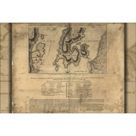 24"x36" Gallery Poster, map of Benedict Arnold on Lake Champlain 1776 P2