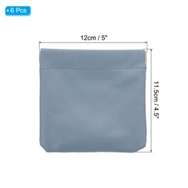 PATIKIL Pocket Cosmetic Bag, 6Pcs 4.5x5 Waterproof Mini PU Leather Makeup Bag for Women Travel Toiletry Bag Coin Pouch No Zipper Self-Closing Portable Squeeze Makeup Pouch, Light Blue