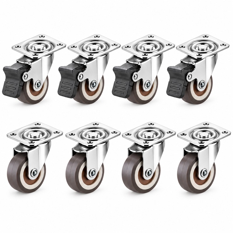 Furniture Swivel Caster Wheels for Trolleys – 4PCS Soft Rubber