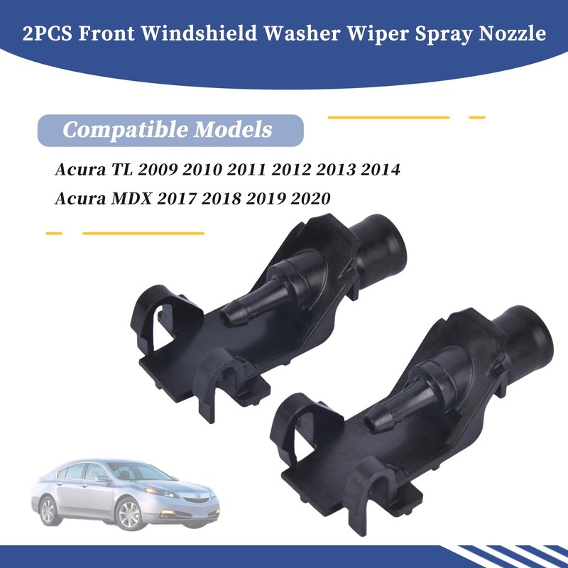 Getfarway Pair Front Windshield Washer Wiper Spray Nozzle 76810-TK4-A11 Compatible