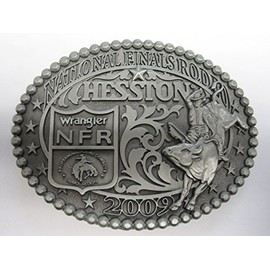HESSTON 2009 NATIONAL FINALS RODEO ADULT BELT BUCKLE, NEW WRANGLER NFR AGCO
