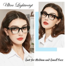 OCCI CHIARI Reading Glasses for Women 3.0 Designer Square Readers 1.0 1.25 1.50 1.75 2.0 2.25 2.50 2.75 3.0 3.5 (Clear, 3.0)