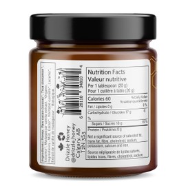 Drizzle Cacao Luxe Raw Honey - All Natural Pure Raw Honey with Organic Cacao, Unfiltered & Unheated, Use in Tea & Coffee, Sugar Substitute, Certified Kosher - 13.2 oz Jar (375 g)