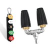 Dual Turbo Nozzle Pressure Washer,Power Washer Tips Set,360°Rotating Turbo Nozzle