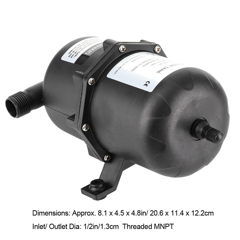 Accumulator Pressure Tank Water Pump Flow Control 0.75 L 125PSI