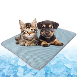 Summer Pet Cooling Mat for Dogs and Cats, Ice Silk & 3D Mesh Self Cool Pad,No Freeze All-Day Cool,Scratch-Proof and Washable Sleeping Pad for Bed,Indoor&Outdoor Floor, Car Seats (Blue, 20x16in)