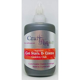 CrystaLac, CraftNique Water Based Gel Stain & Glaze (4 oz, Golden Oak)