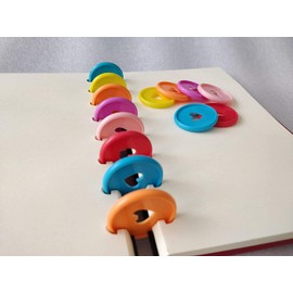 YANGWEN 90 Pieces 24 mm Plastic Book Binder Discbound Expansion Discs, Heart Binder Rings Mushroom Hole for DIY Notebooks, 6 Colours