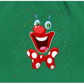 Shirtracer - Gym Bag Backpack - & Fancy Dress - Bags - Clown Face Carnival Costume Clown Costume Funny, 11 Green