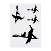 4 x 'Witch On A Broomstick' Temporary Tattoos - Water