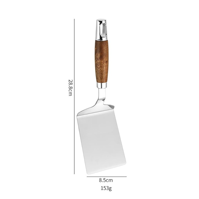Stainless Steel Square Griddle Spatula Wooden Handle Turner Spatula Metal