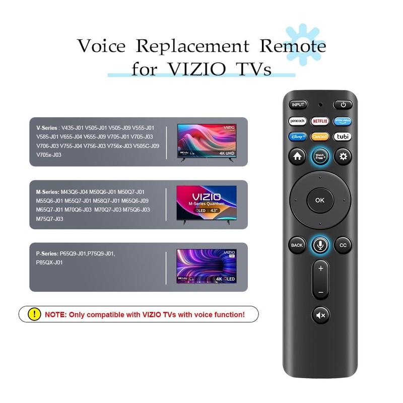 Voice Remote Control XRT260 for Vizio LED LCD HD 4K