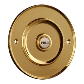 Polished Brass 100mm Dia Bell Push with China Press