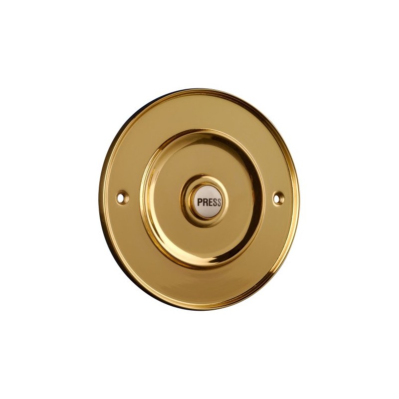 Polished Brass 100mm Dia Bell Push with China Press
