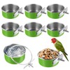 Holierhigh Bird Feeding Dish Cups, 8 Pcs Stainless Steel Bird