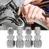 4Pcs Compression Tube Fitting Stainless Steel DoubleFerrule Converter Adapter(Ф4/Ф8 )
