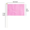 25 Pack Pink Stick Flags,Hand Held Small Mini DIY Solid