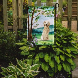 Caroline's Treasures CK2572GF Under The Tree Golden Retriever Garden Flag Mailbox Flag Decorative Yard Flag Banner Outside Patio Artwork Yard Flower Beds, Garden Size, Multicolor