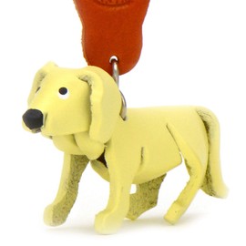 MONKIMAU Leather Keyring Golden Retriever Dog