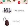 EleCharm 12-Pack Resin Pinecone Decorative Shower Curtain Hooks Steel Sliding