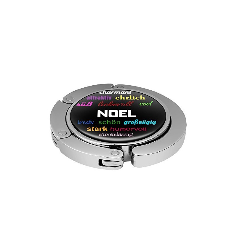 Taschenhalter Positive Eigenschaften Personalisiert mit Namen Noel printplanet Chrom